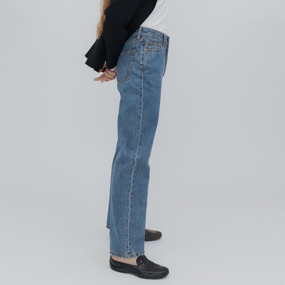 NWT Still Here Childhood Straight Leg High Rise Jeans in Classic Blue Size 24 - Picture 3 of 16